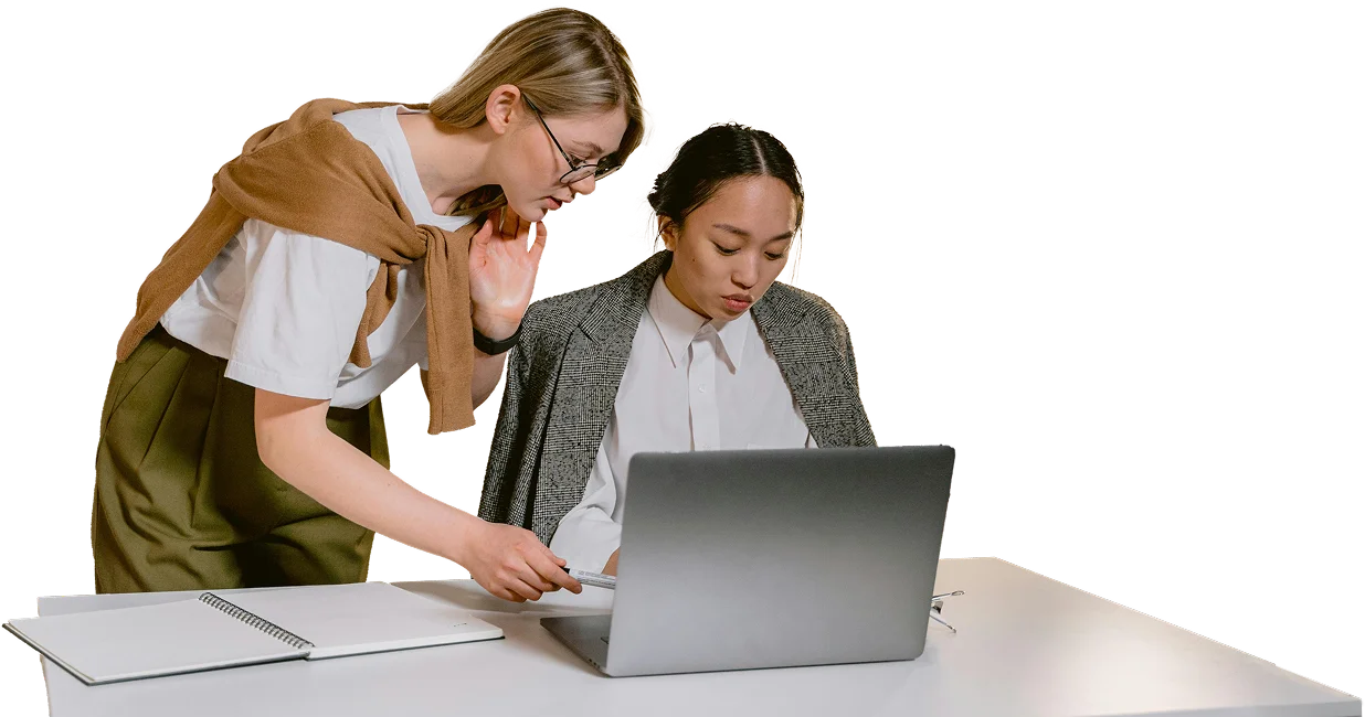 payment-owners2 Two professionals collaborate on a laptop, exploring solutions for optimizing credit card processing fees with Optimized Payments. A notebook is visible, emphasizing strategic planning.